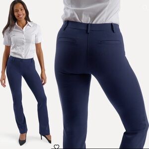 Betabrand Straight-Leg | Classic Dress Pant Yoga Pants (Navy)